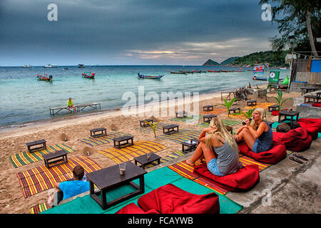 Sairee beach, Koh Tao, Surat Thani Province Île du Golfe ; Thaïlande ; mer de Chine du Sud Banque D'Images