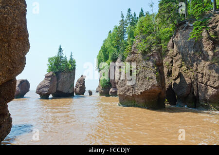 Hopewell Rocks à marée haute, Nouveau Brunswick, Canada Banque D'Images