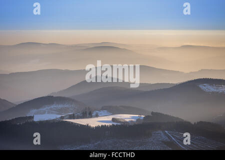 Vue aérienne, le nord du Pays de collines, Eslohe (Sauerland) Sauerland, Rhénanie du Nord-Westphalie, Allemagne, Europe, vue aérienne, Banque D'Images