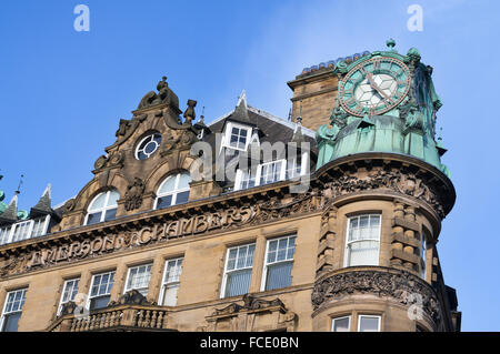 Des détails architecturaux de l'art nouveau 1903 Emerson Édifice Chambers, Newcastle upon Tyne, Angleterre du Nord-Est, Royaume-Uni Banque D'Images