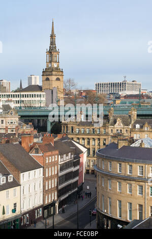 Dune historique et All Saints' Church Newcastle Upon Tyne, Angleterre du Nord-Est, Royaume-Uni Banque D'Images