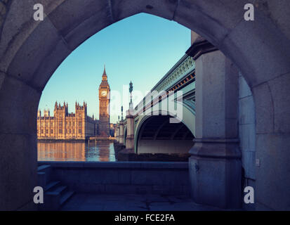 Célèbre Big Ben Clock Tower dans le centre de Londres Banque D'Images