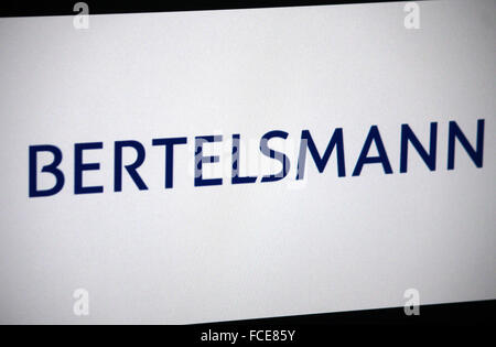 Markenname : 'Bertelsmann", Berlin. Banque D'Images