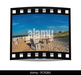 Jetée d'Ahlbeck Seebruecke sur la mer Baltique, l'île de Usedom, d'Ahlbeck, Vorpommern-Greifswald, Mecklembourg-Poméranie-Occidentale, Allemagne Banque D'Images