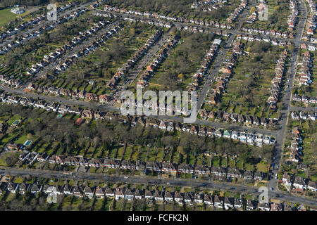 Une vue aérienne d'un réseau express régional développement domiciliaire de Bromley, Grand Londres Banque D'Images