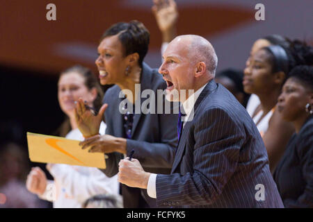 21 janvier 2016 : entraîneur adjoint Doyen de la Tennessee Lockwood Dame bénévoles pendant l'entre jeu de basket-ball de NCAA de l'Université du Tennessee Lady bénévoles et l'Université Vanderbilt Commodores à Thompson Boling Arena de Knoxville TN Tim Gangloff/CSM Banque D'Images