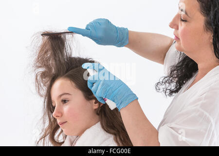 Mère est le souci de hairstyle Banque D'Images