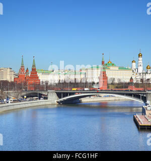 Moskova et Kremlin de Moscou, Russie Banque D'Images