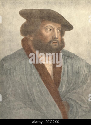 HOLBEIN-HENRY VIII COUR : Portrait de Hans Holbein (Bartolozzi) , 1884 imprimer Banque D'Images