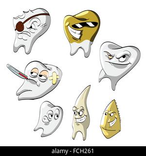 Une collection de dessins des dents. Vector Illustration. Illustration de Vecteur