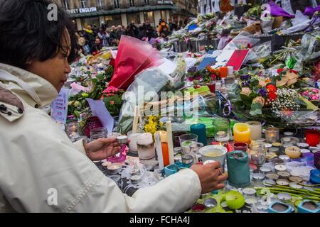 PARIS ATTAQUES TERRORISTES COMMISES PAR LES MEMBRES DE L'ISIS, l'État islamique, 11ème arrondissement, Paris (75), ILE DE FRANCE, FRANCE Banque D'Images