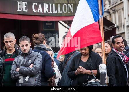 PARIS ATTAQUES TERRORISTES COMMISES PAR LES MEMBRES DE L'ISIS, l'État islamique, 11ème arrondissement, Paris (75), ILE DE FRANCE, FRANCE Banque D'Images