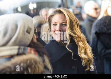 Sophie Gregoire-Trudeau assiste aux funérailles de René Angelil qui a été célébré à l'ancienne basilique Notre-Dame de Montréal le 22 janvier 2016. © Crédit : /ZUMA Wire/Alamy Live News Banque D'Images