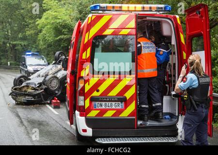 Les SERVICES D'URGENCE MINISTÈRE DE L'AGEN, (47) Lot-et-Garonne, France Banque D'Images