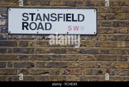 Vue générale GV Stansfield Road, Brixton, London, la maison où David Bowie a vécu jusqu'à ce qu'il a 6 ans. Banque D'Images