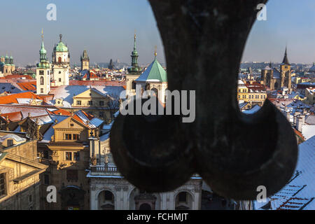 Tours et toits de la Vieille Ville, Prague, République Tchèque Banque D'Images