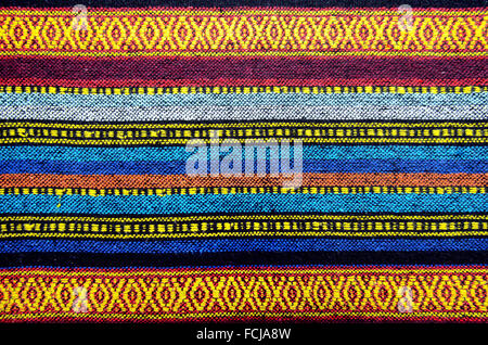 Broderie Point de croix sur toile.Tissus de coton fait main Tribal forme Chiengmai, Thaïlande. Modèle pour l'élément de conception. Banque D'Images