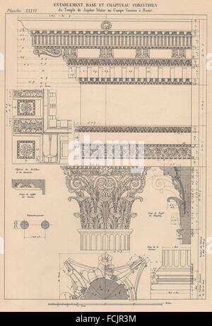 L'ARCHITECTURE DE CORINTHE : Temple de Jupiter Stator, Rome. Le capital de base, 1931 Banque D'Images