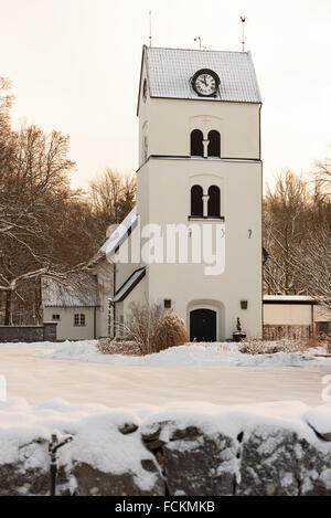 Ronneby, Suède - le 20 janvier 2016 : Bredakra église fut construite en 1939 en style romantique national. L'architecte était Herbert Kock Banque D'Images