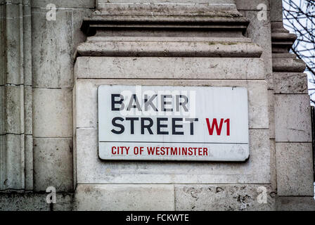 Signe de Baker Street, Londres, Royaume-Uni. Banque D'Images