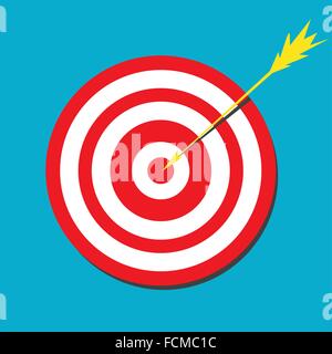 Objectif cible de fléchettes rouge Illustration de Vecteur