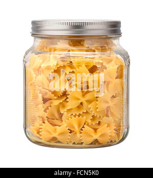 Farfalle Pâtes Papillon dans un bocal en verre Banque D'Images