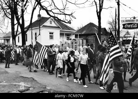 Selma march,1965. Les participants à la marche de Selma à Mongomery en 1965, Alabama, USA Banque D'Images
