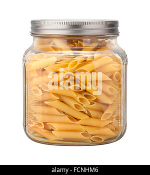 Mostaccioli pâtes dans un bocal de verre Banque D'Images