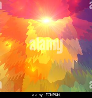 Abstract colorful courbes sur la surface polygonale Illustration de Vecteur