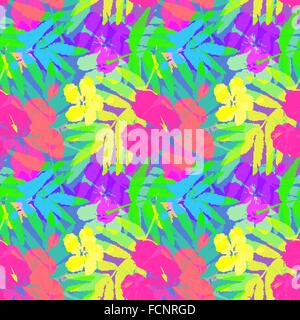 Couleurs des fleurs tropicales et le modèle sans couture Illustration de Vecteur
