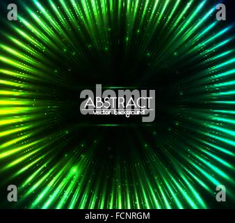 Brillant vert feux cosmiques abstract background Illustration de Vecteur