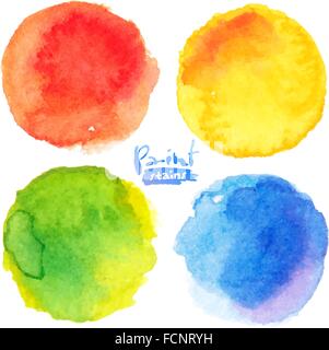 Couleurs aquarelle peint stains set Illustration de Vecteur