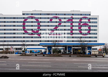 Berlin Lichtenberg, Q216 - appartement ancien bâtiment converti en logement social et abordable pour les étudiants et personnes âgées Banque D'Images