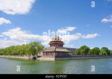 Beijing, Chine à l'angle des douves extérieures de la Cité Interdite Banque D'Images