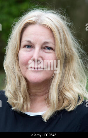 Les anciens irlandais blonde woman wearing aucun maquillage. Banque D'Images