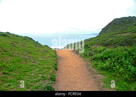 Sentier de randonnée des chutes d'Alamere et le littoral au Point Reyes National Seashore dans le comté de Marin, en Californie Banque D'Images