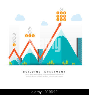 Vector illustration de télévision concept d'investissement de construction des éléments de conception. Banque D'Images