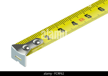 Ruban de mesure isolé sur fond blanc Banque D'Images