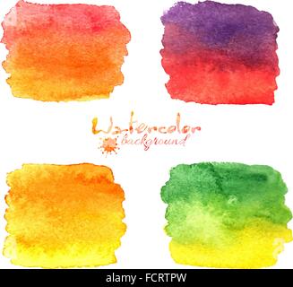Bannières peintes aquarelle vector set Illustration de Vecteur