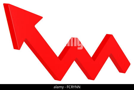 Flèche rouge se déplace vers le haut. Conception graphique de profit. Banque D'Images