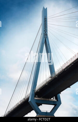 L'ancien pont Koehlbrand dans Hambourg Allemagne Banque D'Images