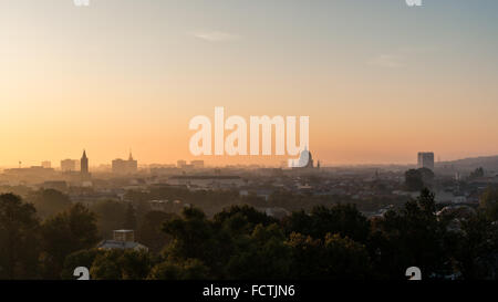 Lever du soleil sur l'horizon de Potsdam Banque D'Images