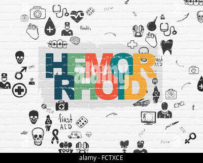 Medicine concept : hémorroïde sur wall background Banque D'Images