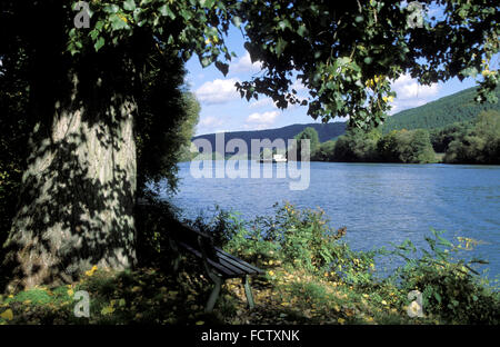 DEU, l'Allemagne, la Bavière, la rivière Main près de Neustadt au Spessart. DEU, Deutschland, Bayern, der im Spessar Neustadt bei principal Banque D'Images