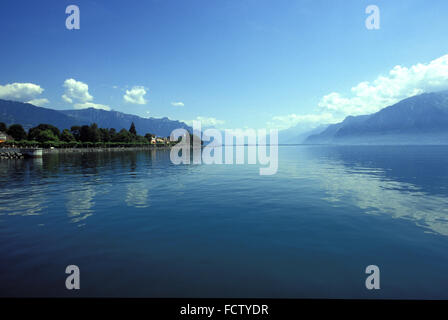 CHE, la Suisse, le lac de Genève, près de Vevey. CHE, Schweiz, Genfer Voir bei Vevey. Banque D'Images