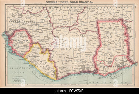 L'Afrique de l'Ouest : la Sierra Leone, colonie de la Gold Coast, La Côte d'Ivoire et le Libéria, 1924 map Banque D'Images