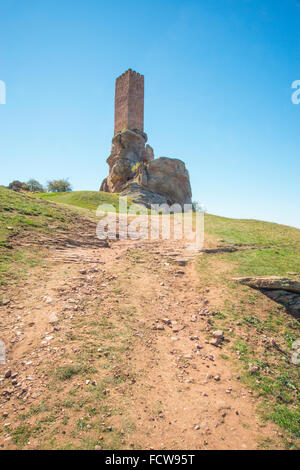 Chemin de Zafra castle, une scène de jeu des trônes tir. Campillo de Dueñas, province de Guadalajara, Castille La Manche, Espagne. Banque D'Images