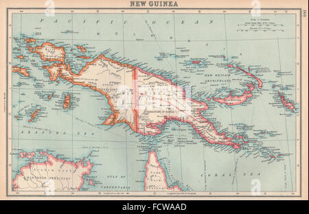 Papouasie-nouvelle-GUINÉE : British & territoire néerlandais. L'archipel de la Nouvelle-Bretagne, 1924 map Banque D'Images