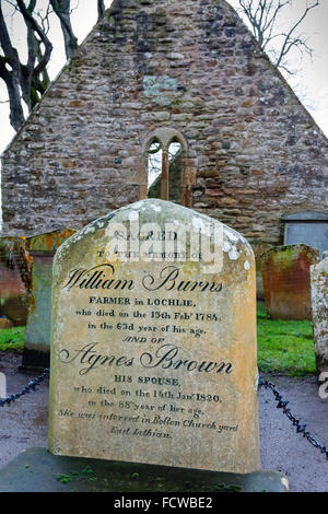 Alloway, l'Ayrshire, UK. 25 Jan, 2016. Pour célébrer le 257th anniversaire de Robert Burns, le monde célèbre le 18e siècle Scot Bard, son chalet à Alloway dans Ayrshire a été décoré pour ressembler à un cadeau d'anniversaire. Le chalet, Alloway cimetière et près de musée sont les principales attractions touristiques et au cours de l'anniversaire, événements spéciaux et 'Burns Suppers' ont lieu au chalet. Credit : Findlay/Alamy Live News Banque D'Images