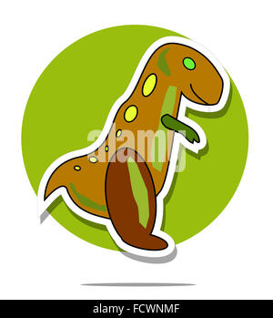 Illustration de dino tyrannosaurus avec cercle vert contexte Banque D'Images